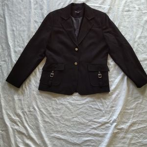 Black blazer with hardware detail